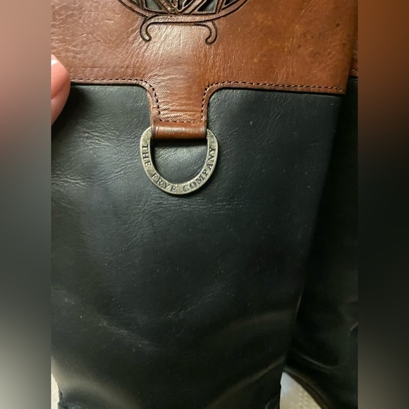 Frye "Melissa Logo" Tall Riding boots 2-Tone Size 5 - Picture 3 of 16